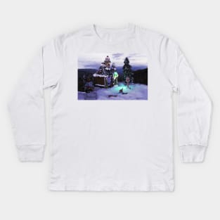 Winter Wonderland Snow Scene 2020 Kids Long Sleeve T-Shirt